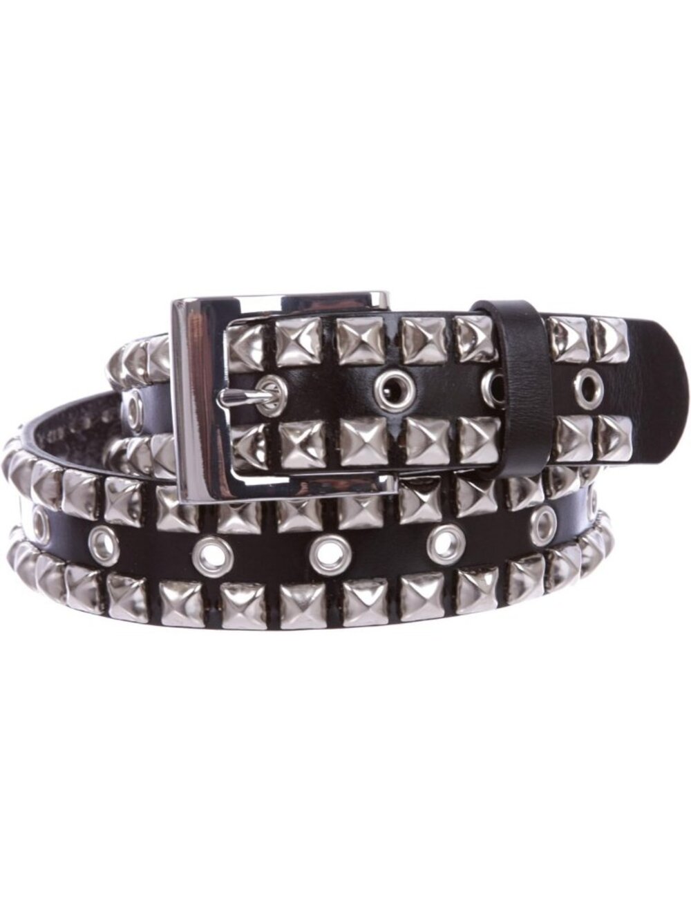 Punk Rock Silver Star Studded Grommet Full Grain Leather Jean Belt for Men/Women
